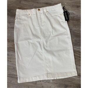 Blank NYC Pencil Skirt Knee Length White Stretch Women’s Size 28